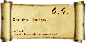 Okenka Ibolya névjegykártya